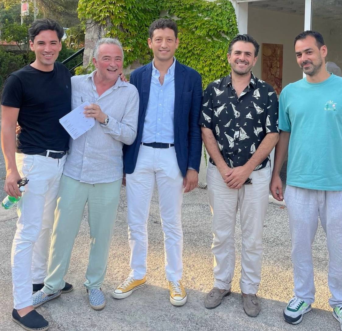 Gabriel Rodriguez, Paolo Scarani, Emmanuel Fraga, Avit Ghibaudo with artist Juan Manuel Arnabal.